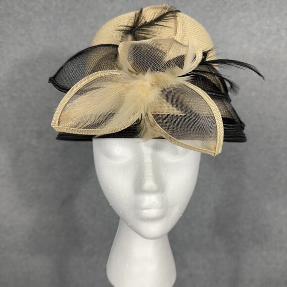 Tan and Black KENTUCKY DERBY HAT or SUNDAY CHURCH SERVICE HAT. - Picture 1 of 5